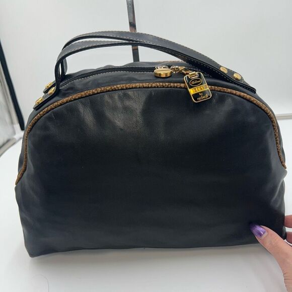 Borbonese Redwall Soft Leather Dome Bag - Picture 1 of 13